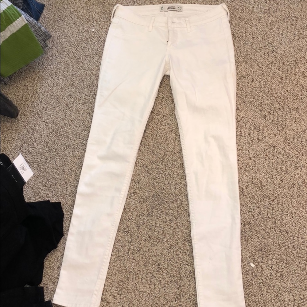 hollister super skinny white jeans